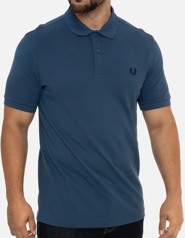 Mens Plain Polo Shirt (Blue)