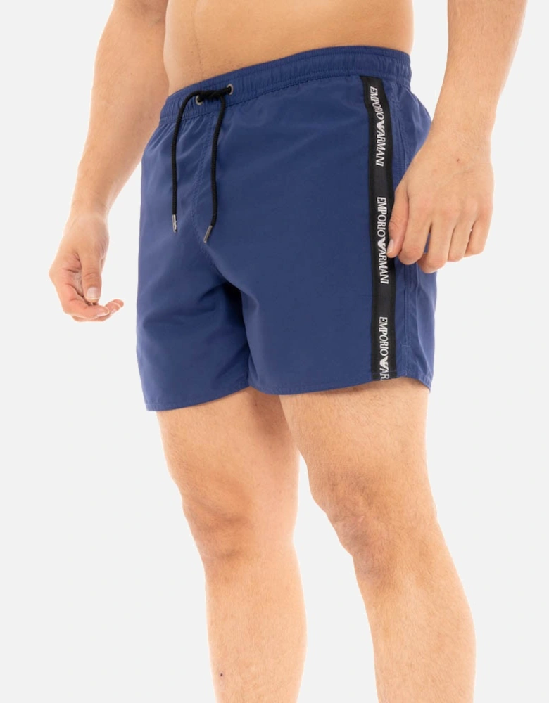 Mens Taped Leg Swim Shorts (Blue)