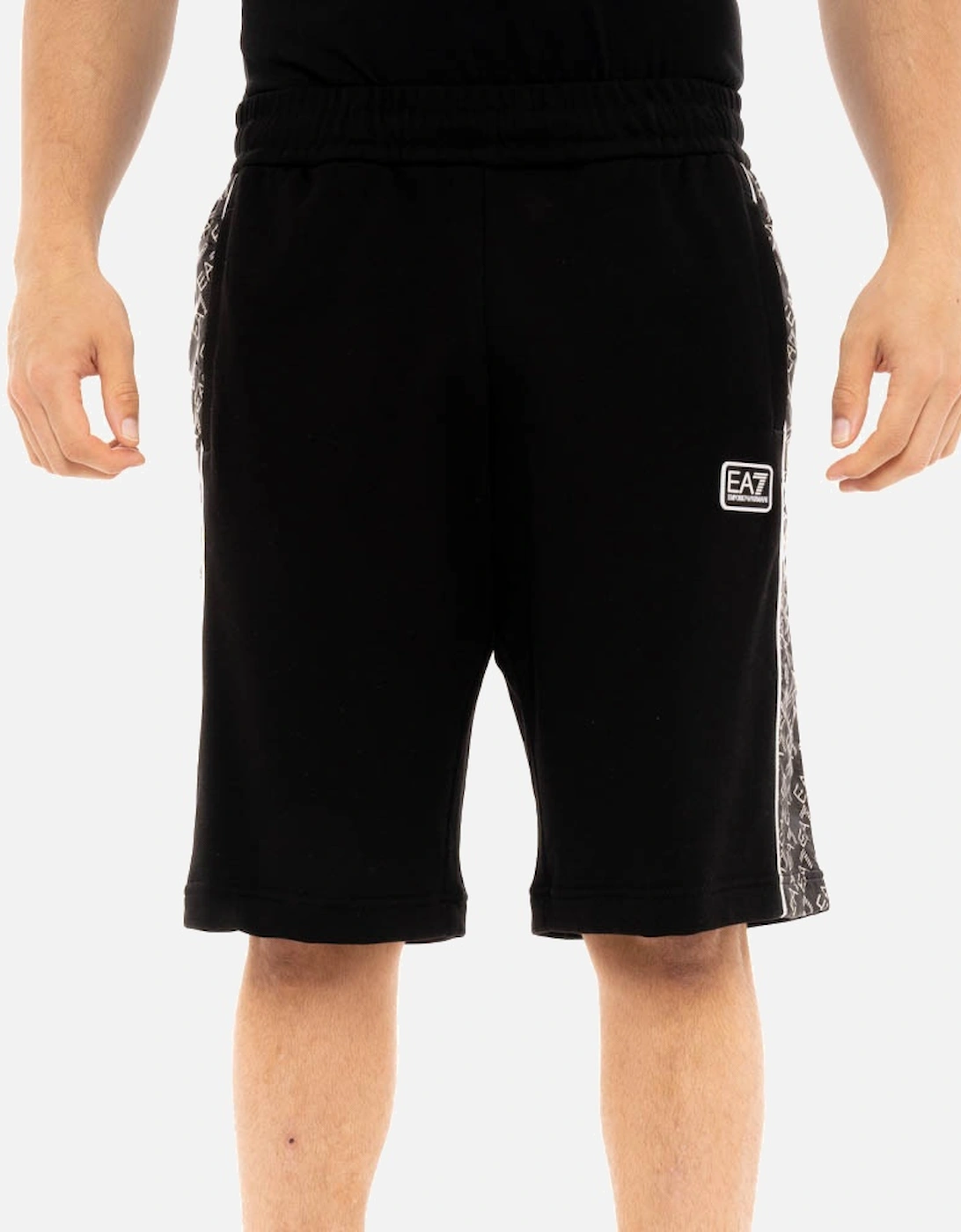 Armani Mens Logo Leg Jersey Shorts (Black), 5 of 4