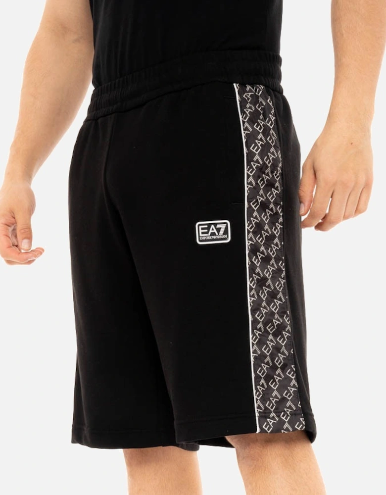 Armani Mens Logo Leg Jersey Shorts (Black)