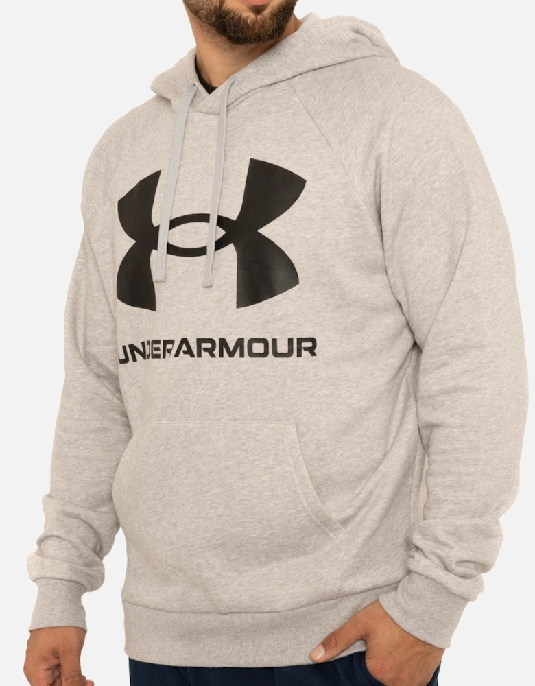 Mens Rival Big Logo Fleece Hoodie (Light Grey)