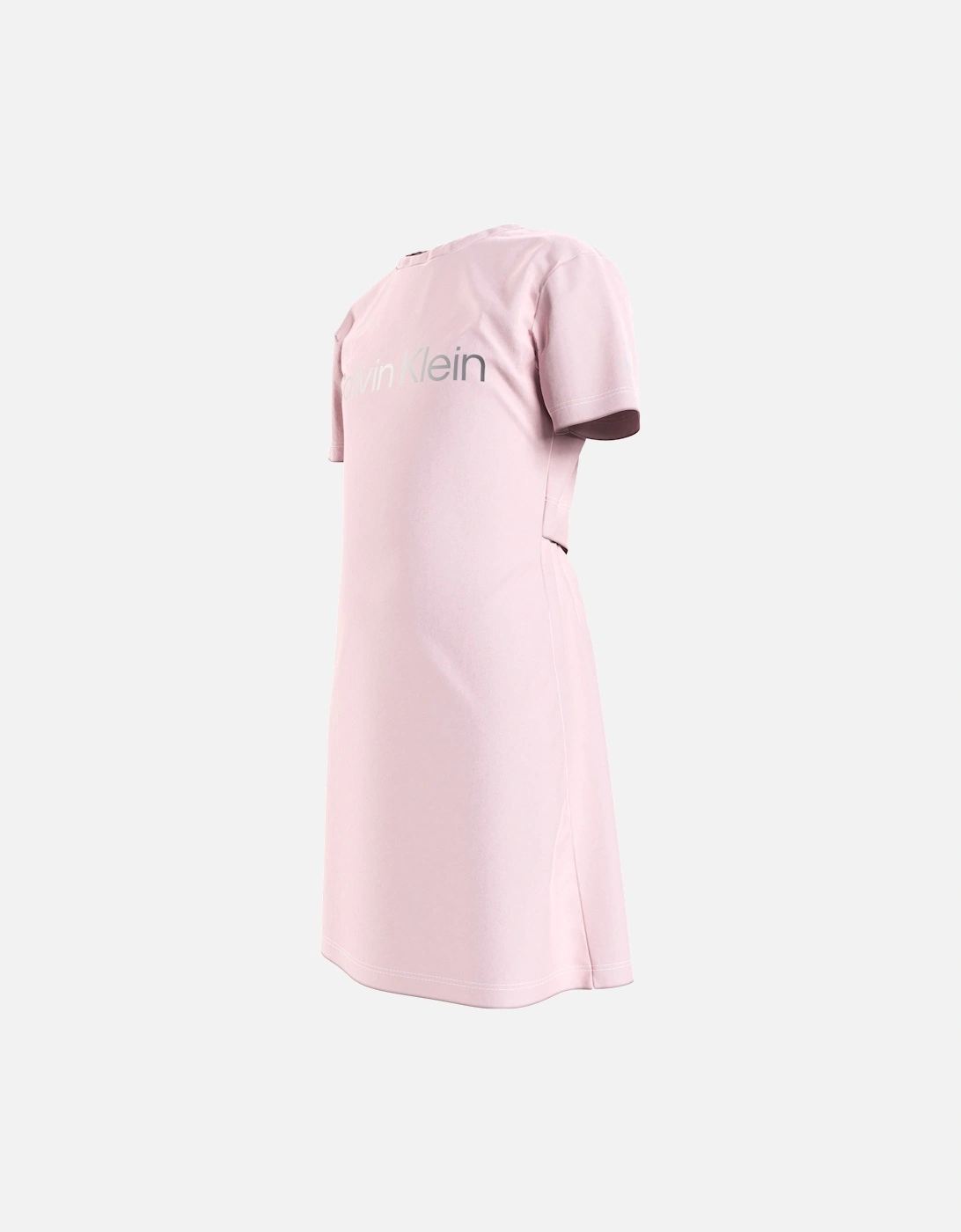 Juniors Silver Logo T-Shirt Dress (Pink)