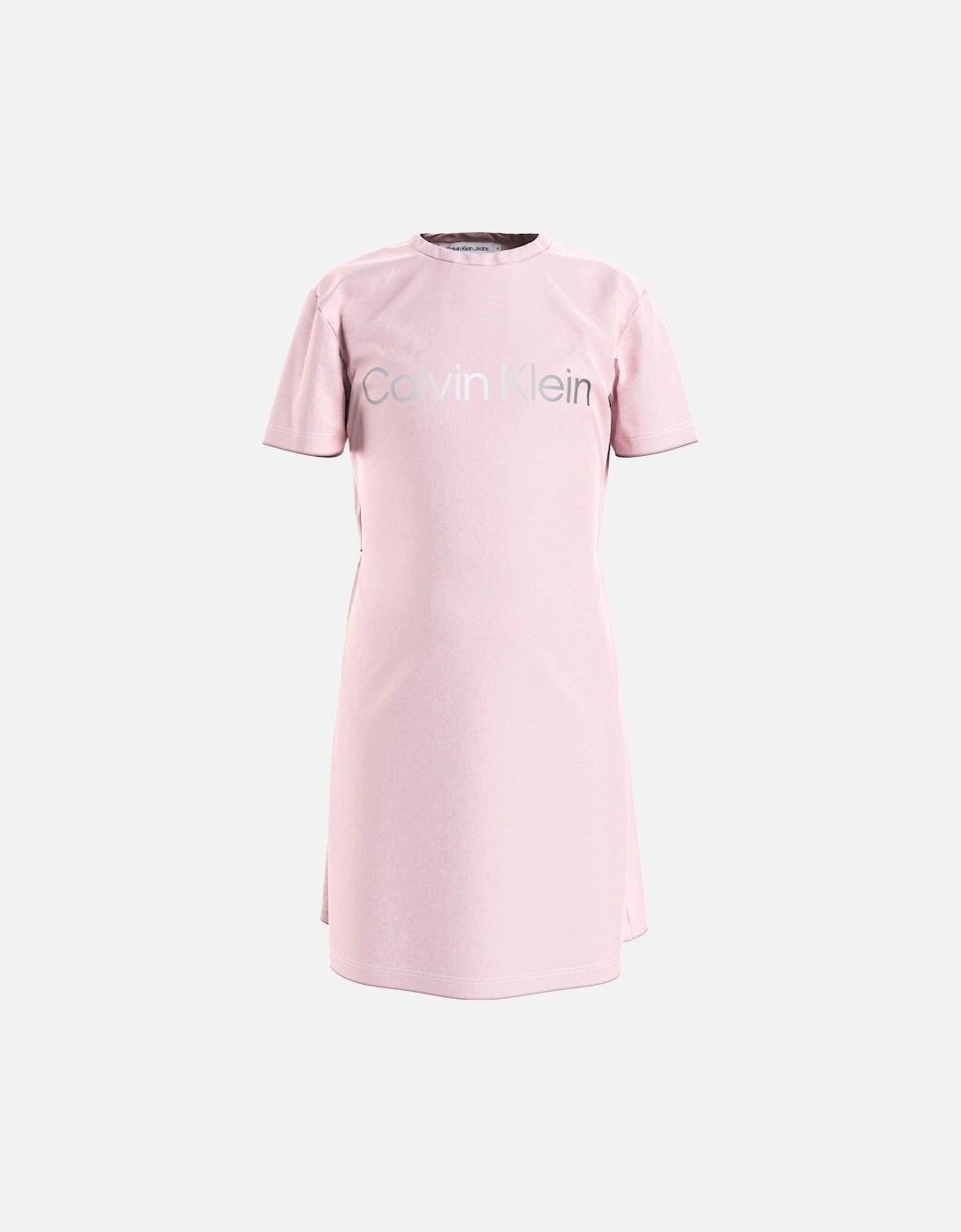 Juniors Silver Logo T-Shirt Dress (Pink), 5 of 4