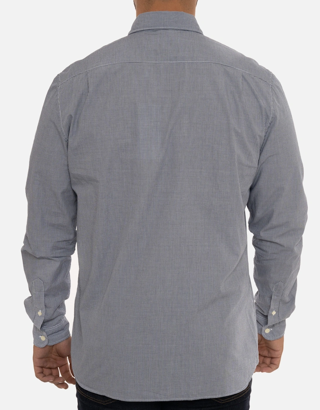 Mens Micro Check Shirt (Navy/White)