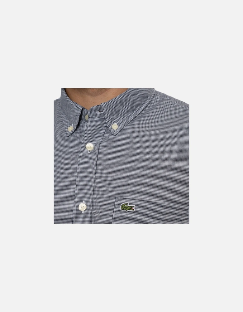 Mens Micro Check Shirt (Navy/White)