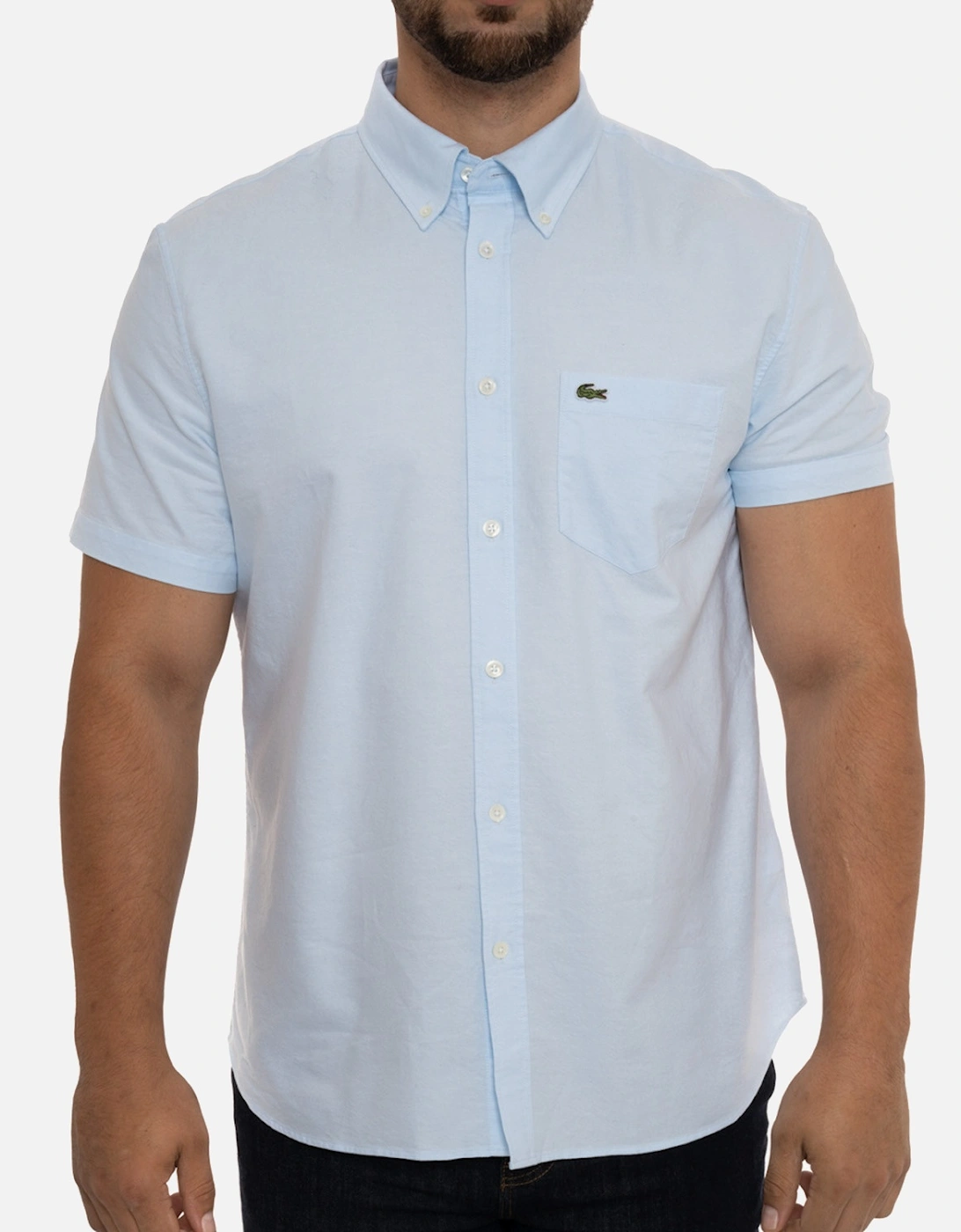 Mens Short Sleeve Oxford Shirt (Sky), 8 of 7