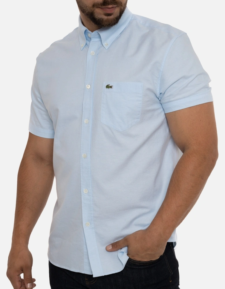 Mens Short Sleeve Oxford Shirt (Sky)