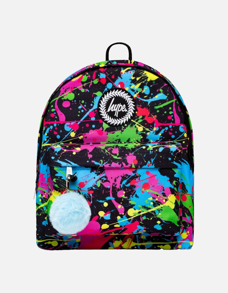 Rainbow Paint Splatter Backpack (Black)