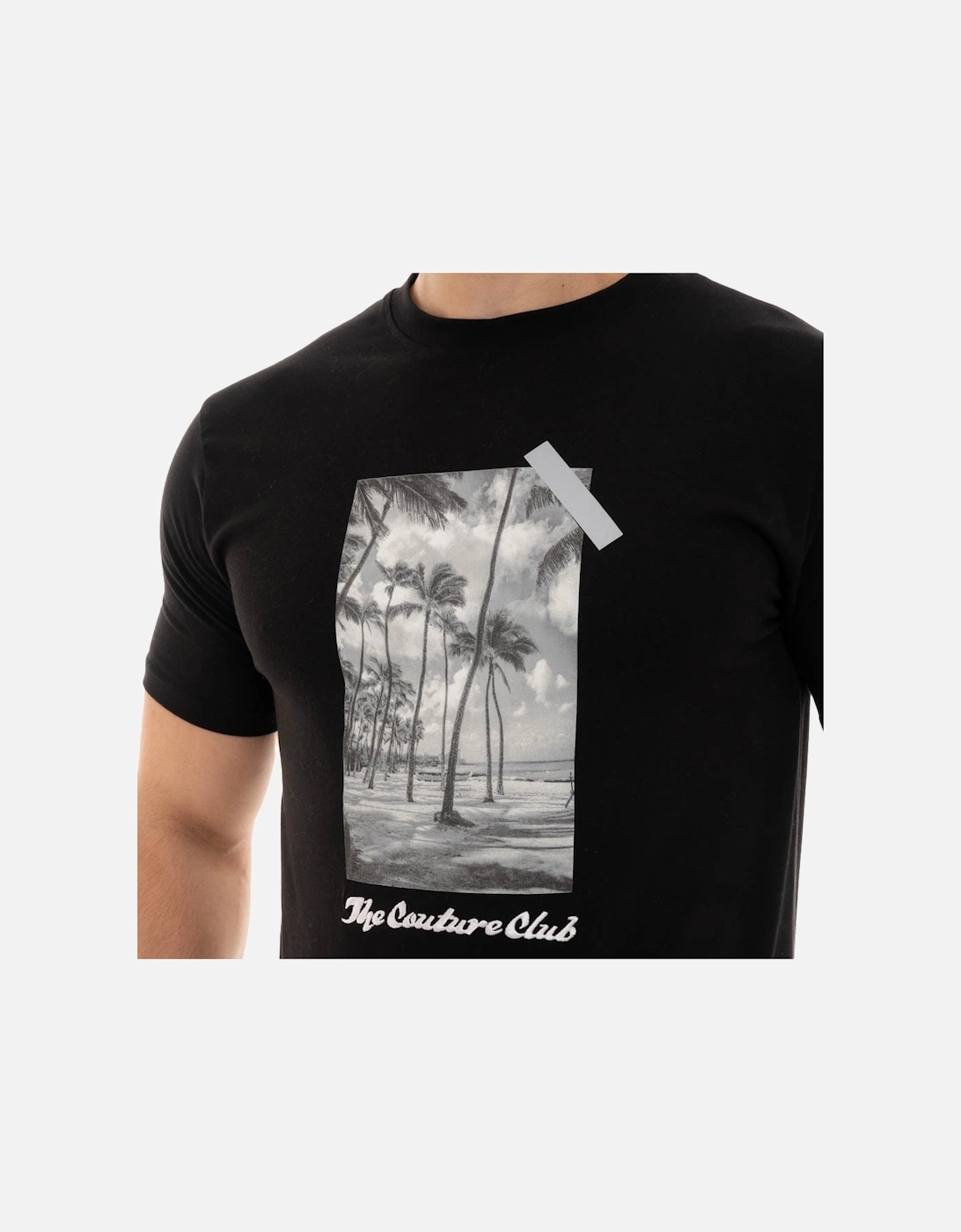 Mens Palm Graphic Slim T-Shirt (Black)