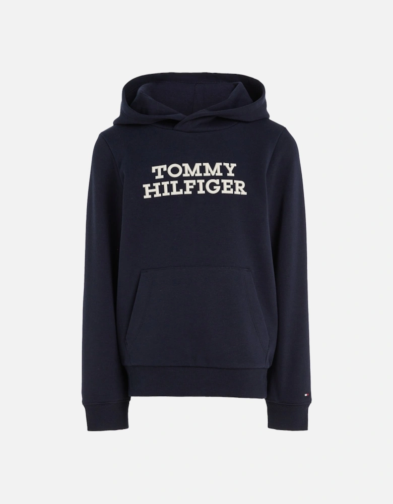 Juniors Rubberised Logo Hoodie (Navy)