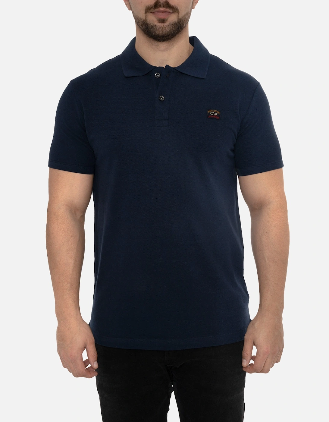 Mens Patch Logo Polo Shirt (Navy), 7 of 6