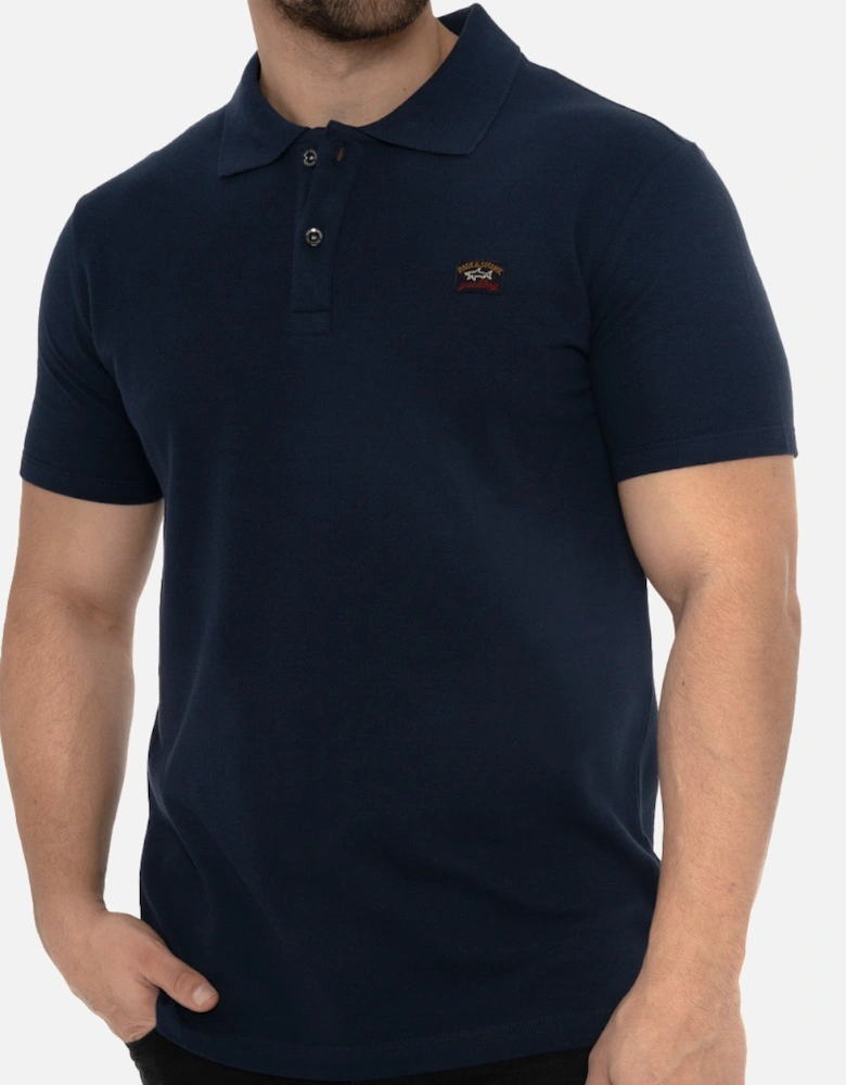 Mens Patch Logo Polo Shirt (Navy)