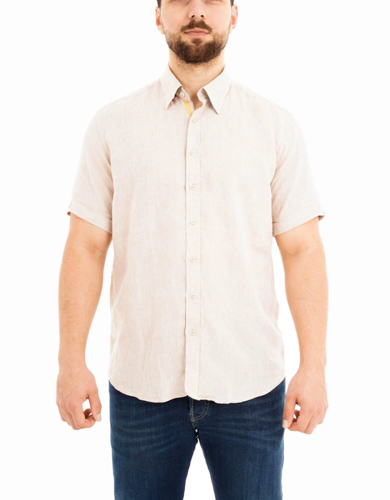 Mens S/S Linen Shirt (Stone)