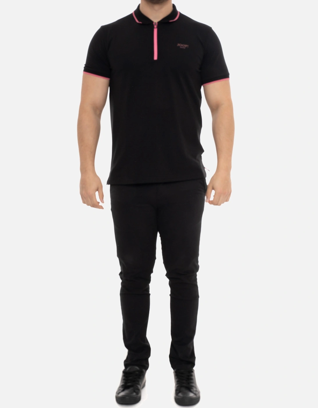 Joop Mens Zip Neck Polo Shirt (Black)