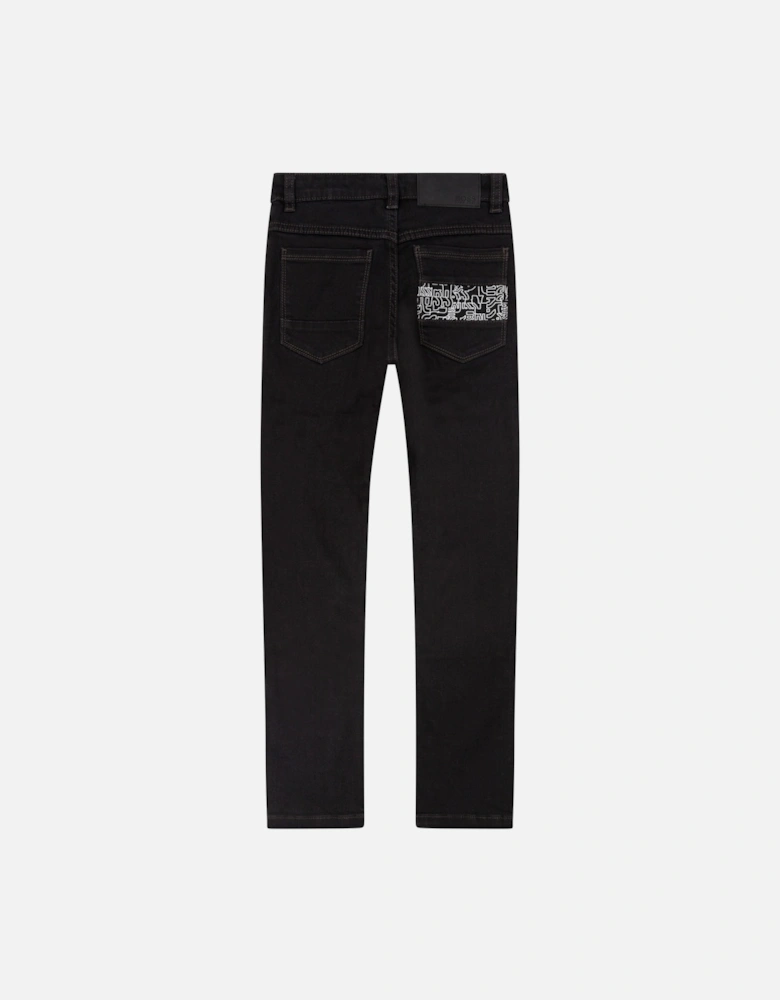 Juniors Slim Fit Denim Jeans (Black)