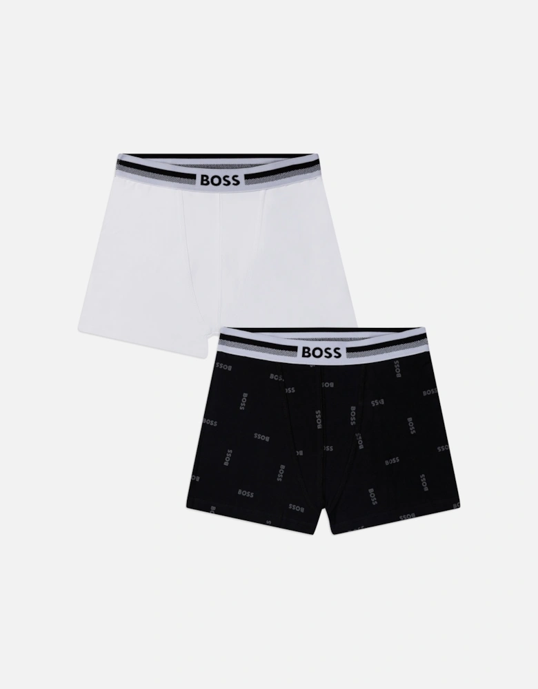 Juniors 2-Pack Boxer Shorts (Black/White)