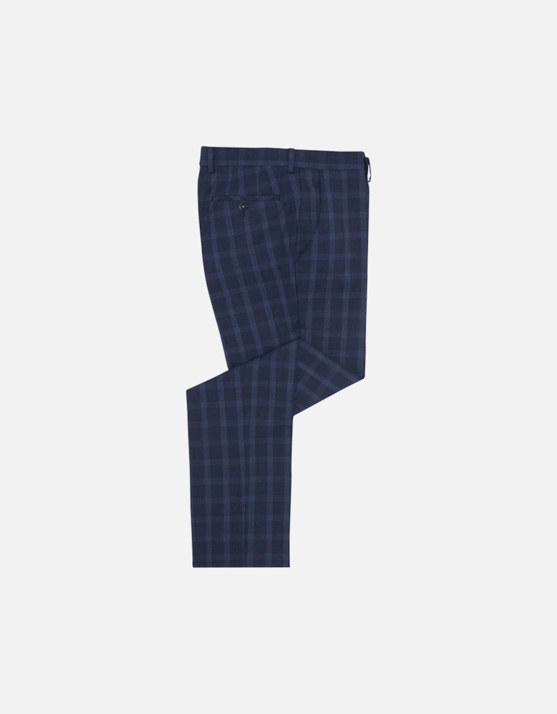 Mens Palucci Check Tapered Fit Trousers (Navy)