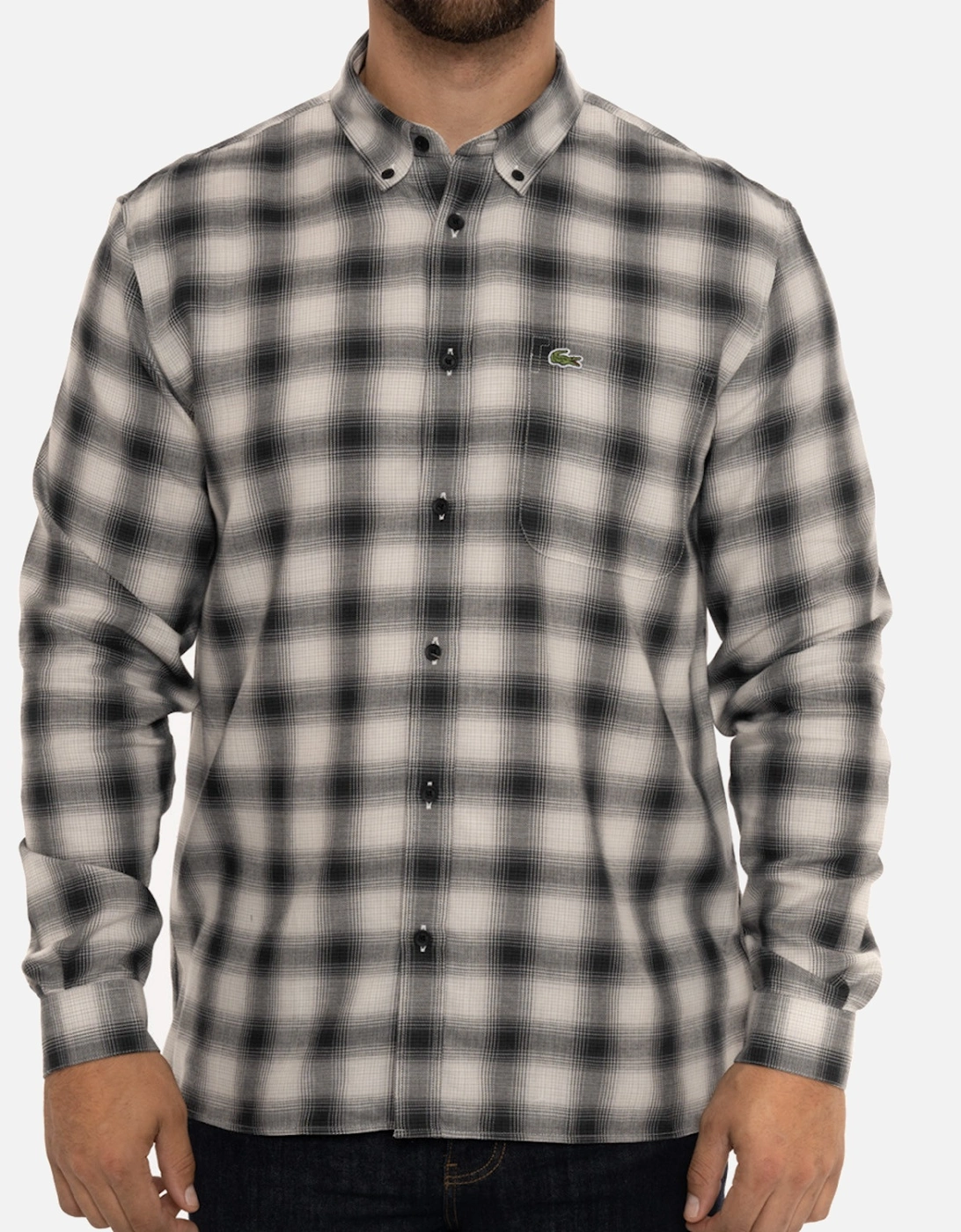 Mens Large Check Pattern Shirt (Grey/Black), 8 of 7
