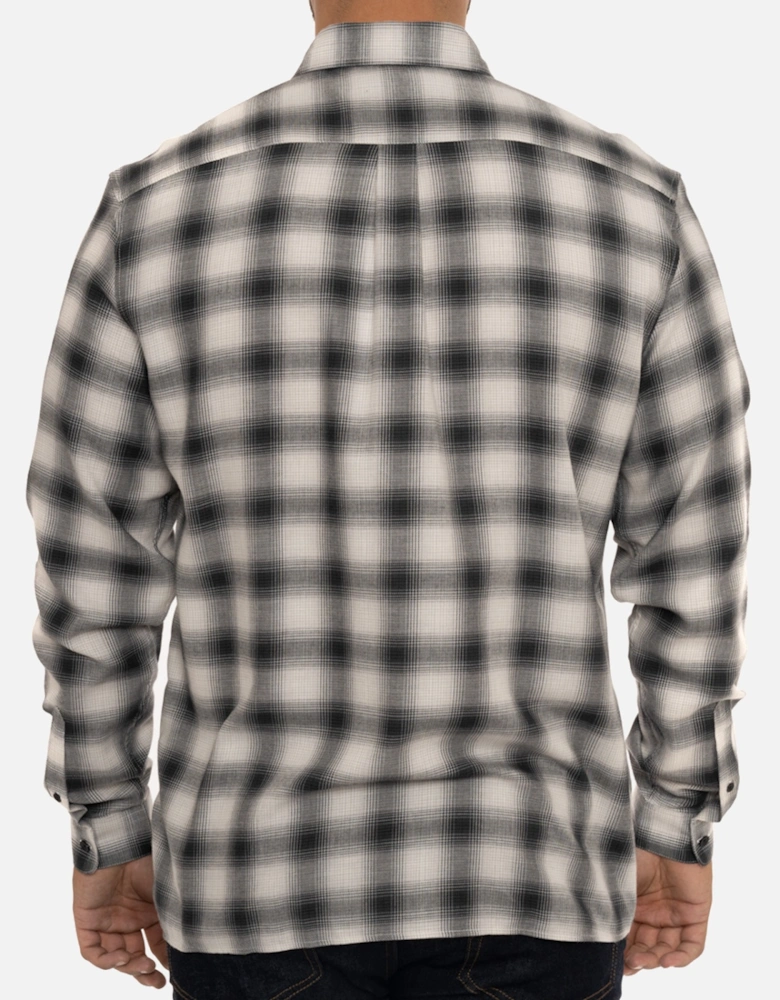 Mens Large Check Pattern Shirt (Grey/Black)