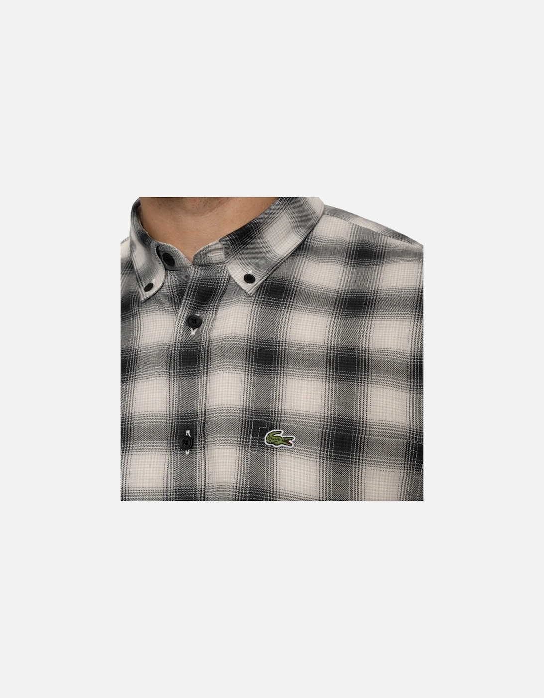 Mens Large Check Pattern Shirt (Grey/Black)