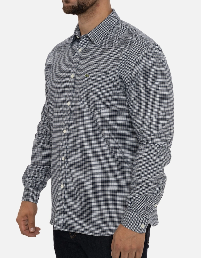 Mens Check Shirt (Navy/White)