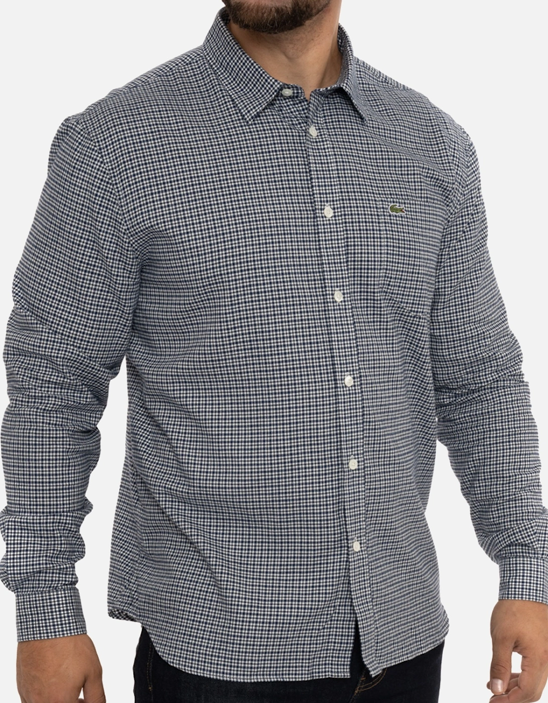 Mens Check Shirt (Navy/White)