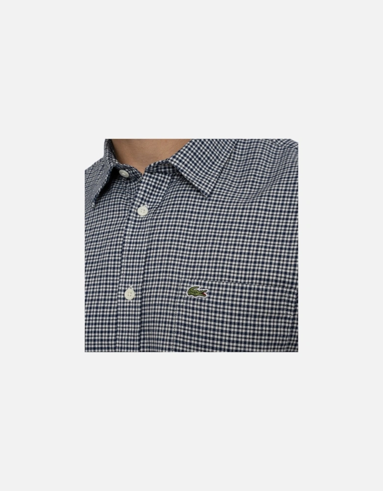 Mens Check Shirt (Navy/White)