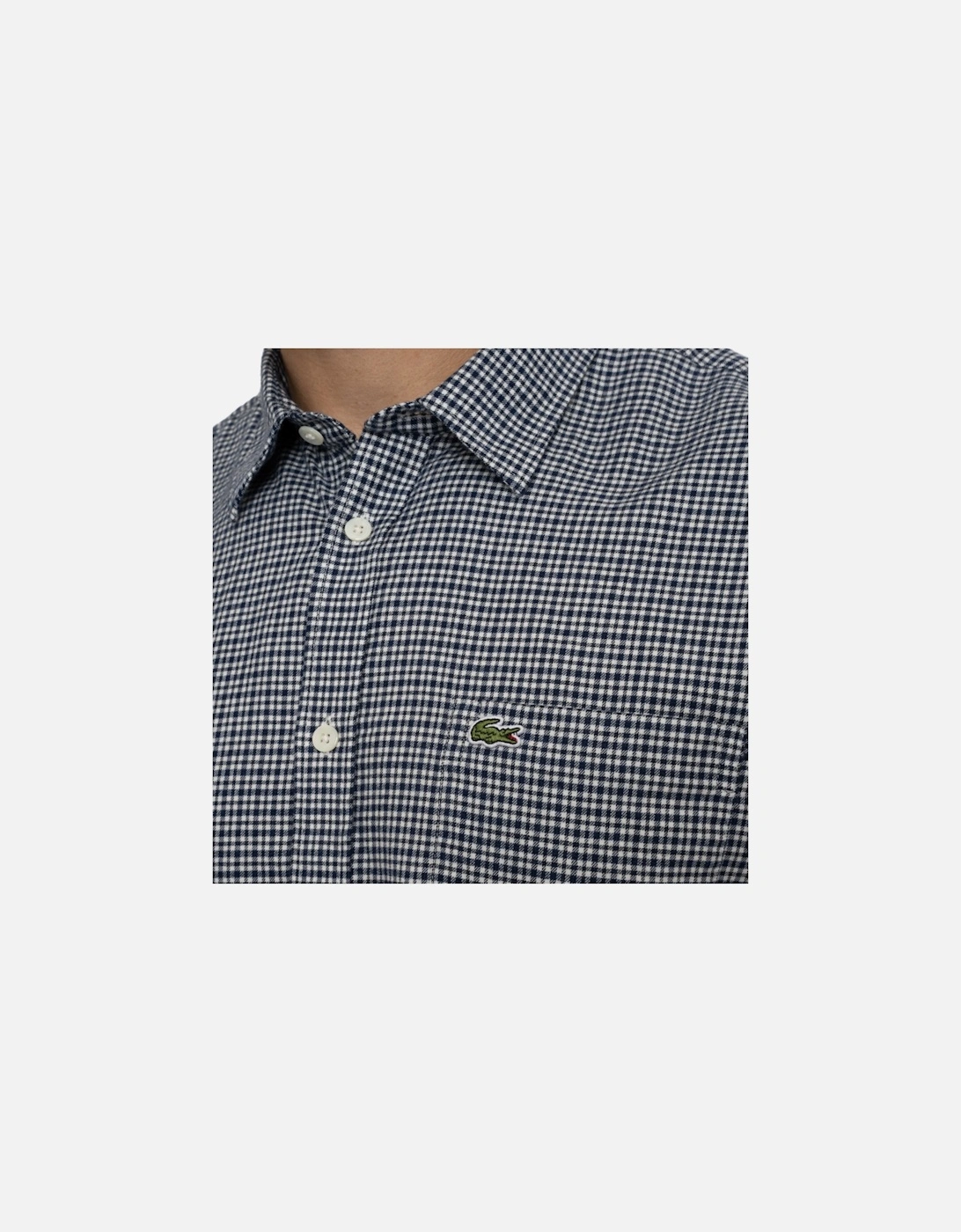 Mens Check Shirt (Navy/White)