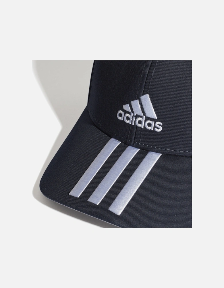 Unisex 3-Stripes Twill Baseball Cap (Navy)