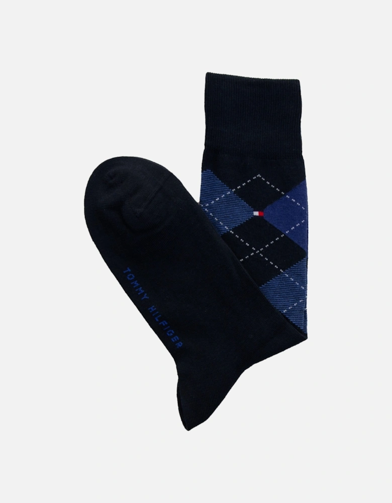 Tommy Hilfiger Mens Sock Check 2 Pack (Blue)