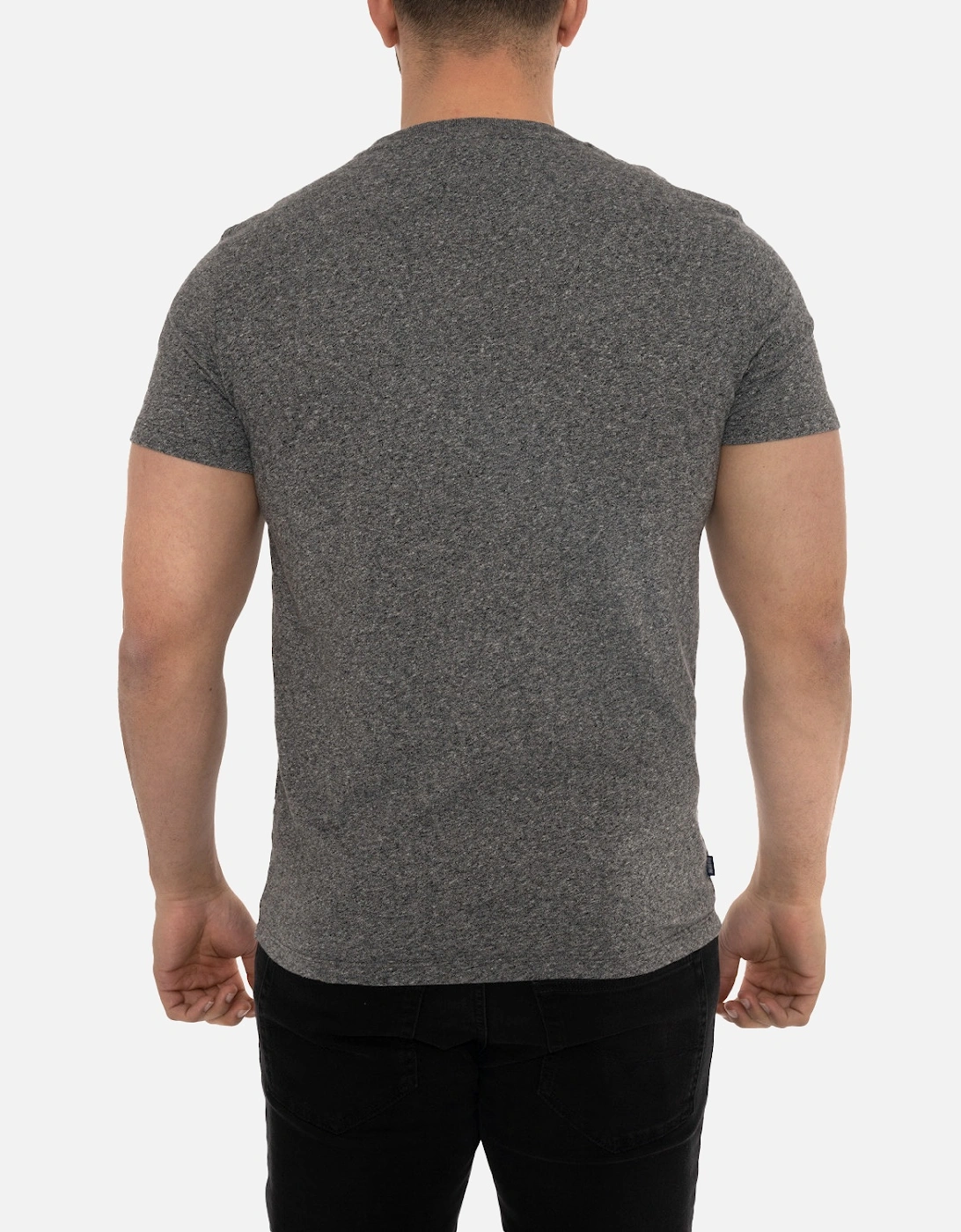 Mens Vintage Embroidered Logo T-Shirt (Black/Grey)