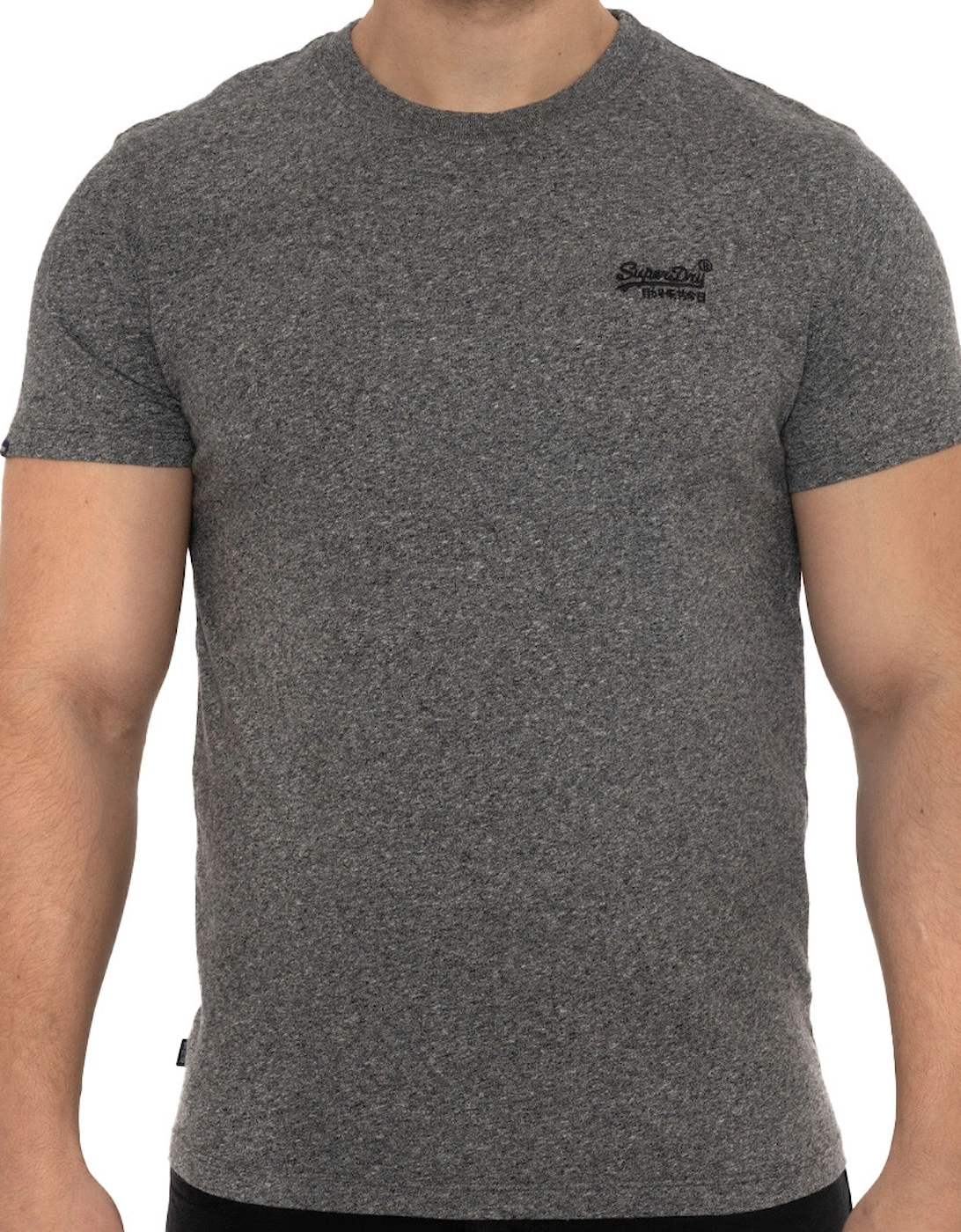 Mens Vintage Embroidered Logo T-Shirt (Black/Grey), 7 of 6