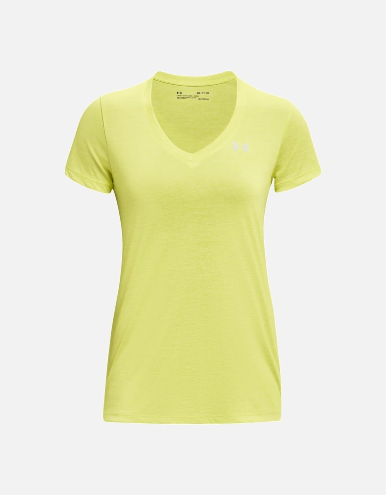 Womens Tech Twist V Neck T-Shirt (Lime)