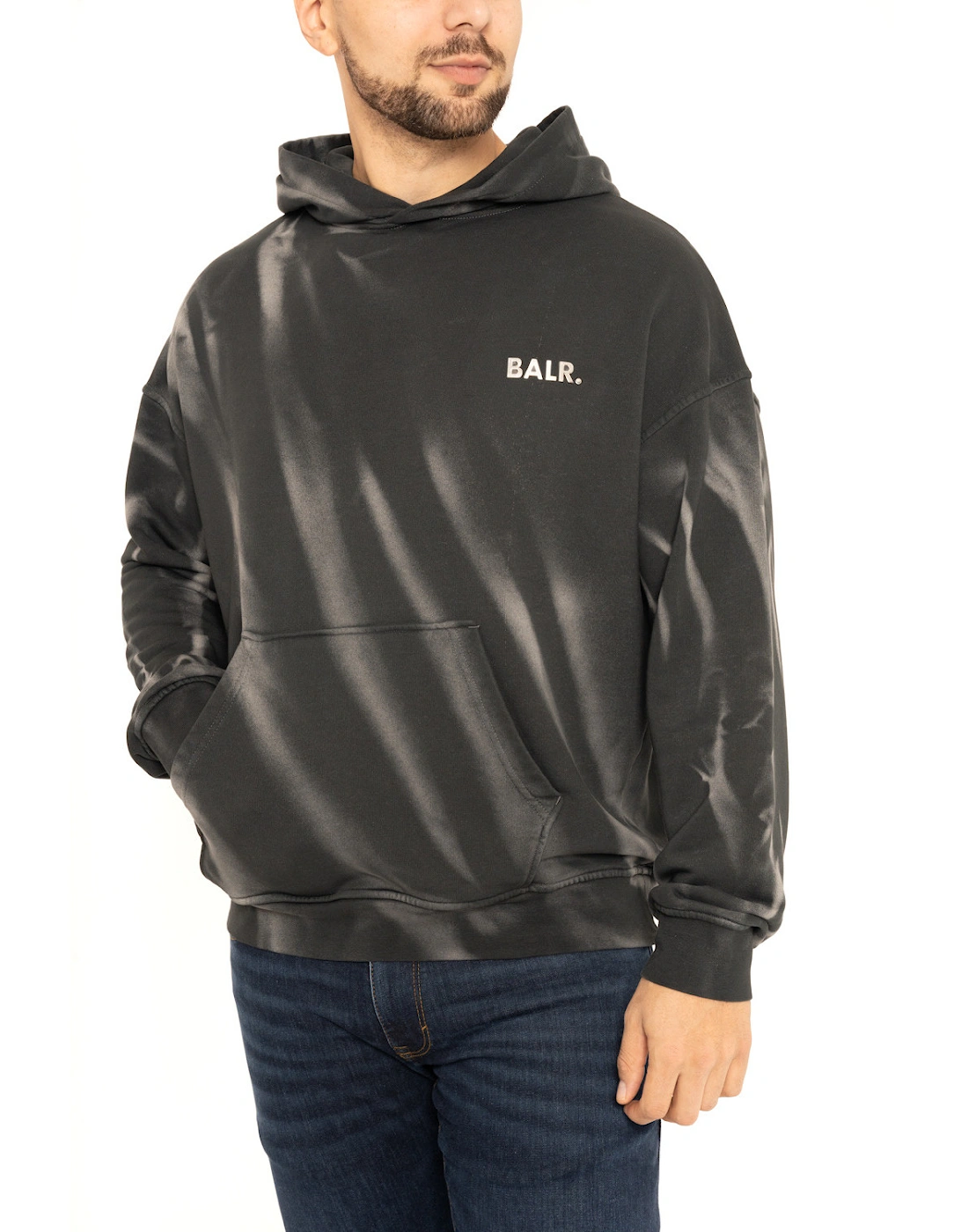 Mens Joey Box Washed Hoodie (Black)