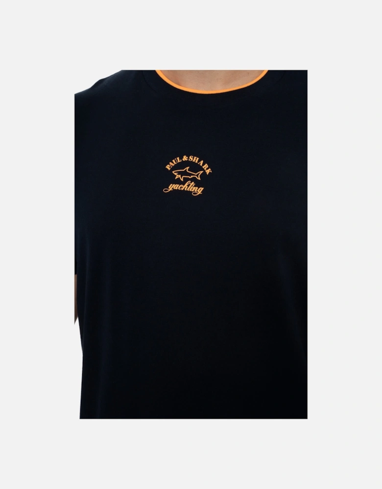 Mens Chest Logo T-Shirt (Navy/Orange)