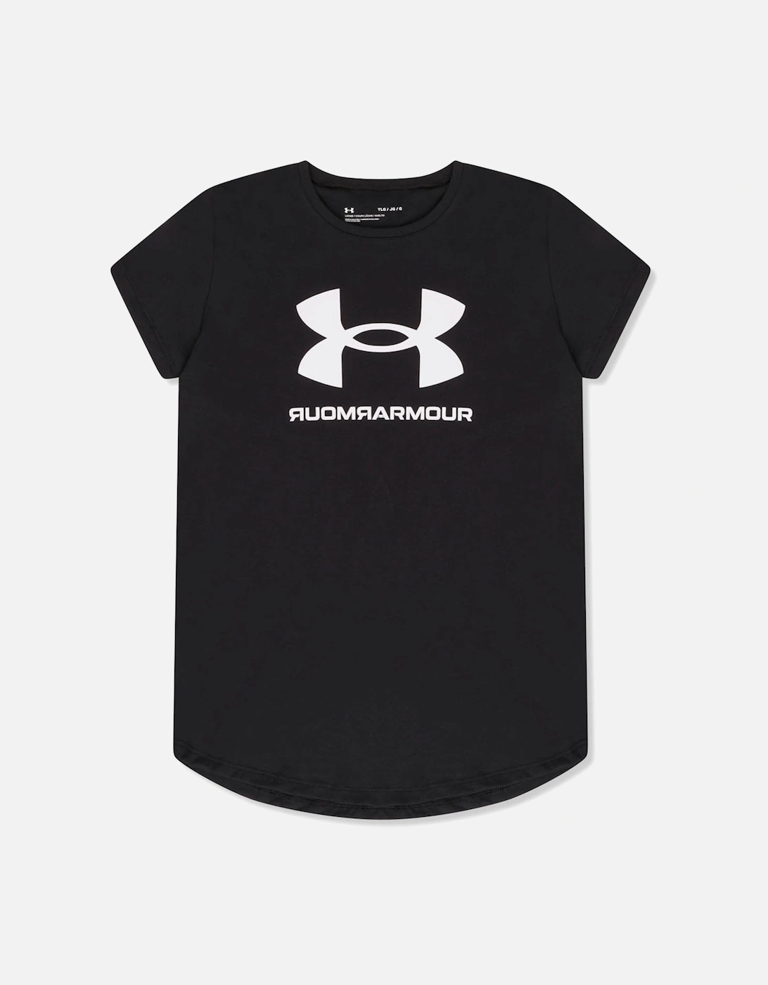 Juniors Girls Sportstyle Logo T-Shirt (Black/White), 3 of 2