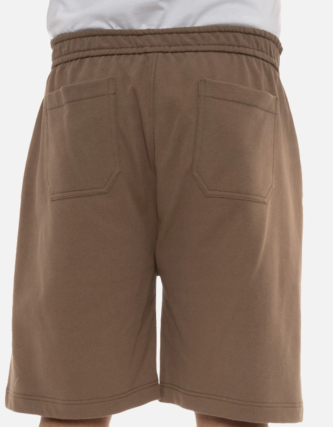 Mens Shrunken Badge Shorts (Brown)