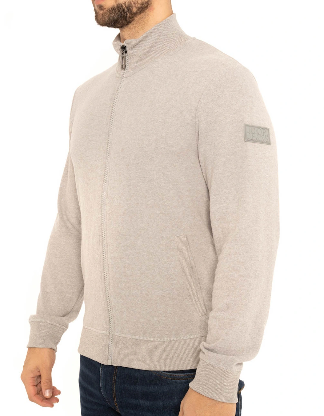 Joop Mens Full Zip Sweatshirt (Silver)