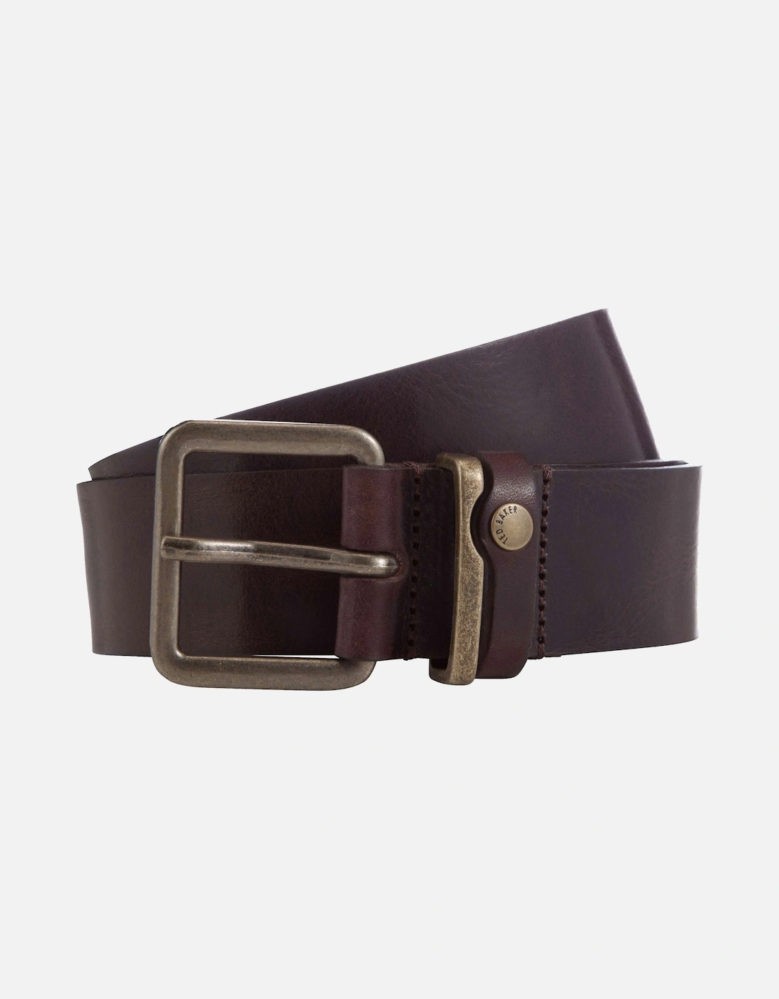 Mens Katchup Leather Belt (Chocolate), 3 of 2