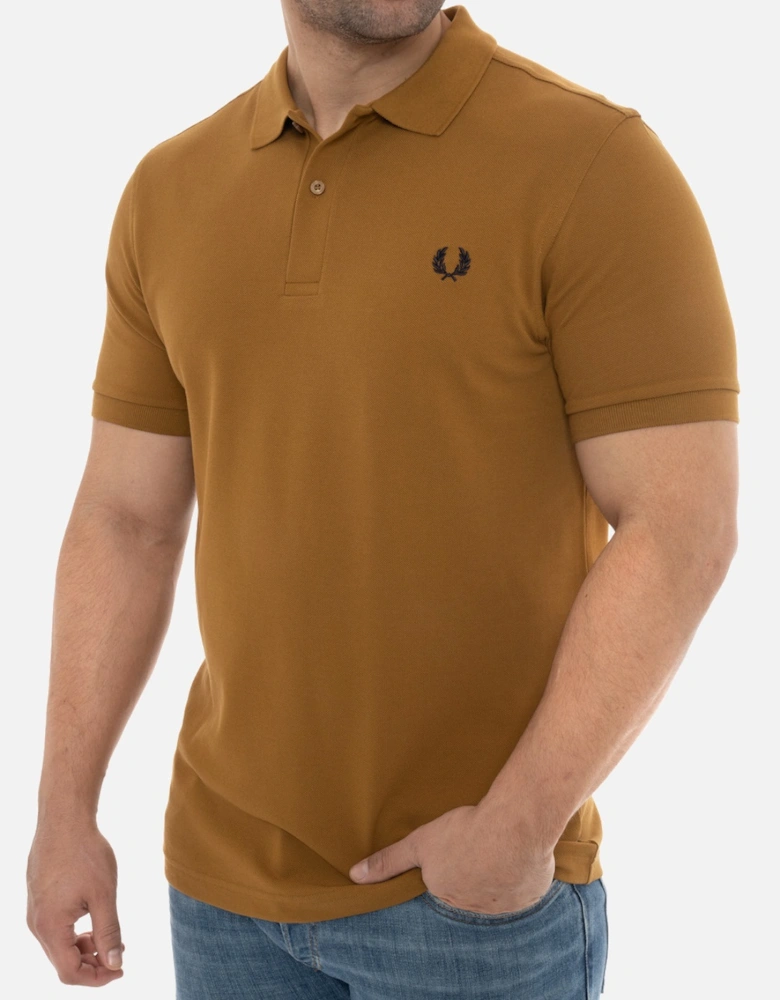 Mens Plain Polo Shirt (Caramel Brown)