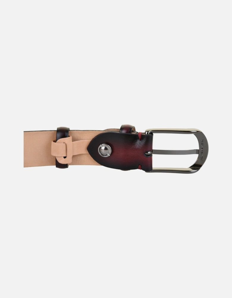 Mens Sunblush Leather Belt (Bordeaux)