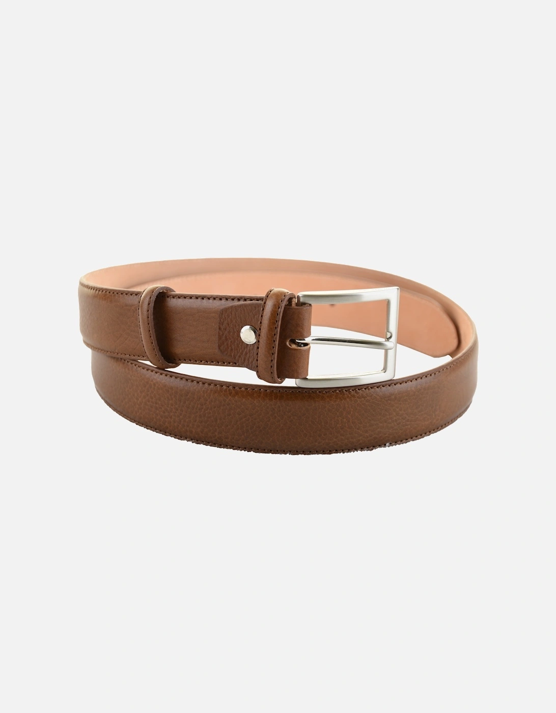 Mens Grained Leather Belt (Tan), 5 of 4