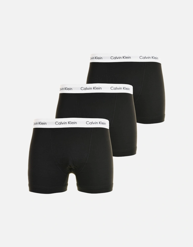 Mens 3 Pack Boxer Short Trunks (Black)