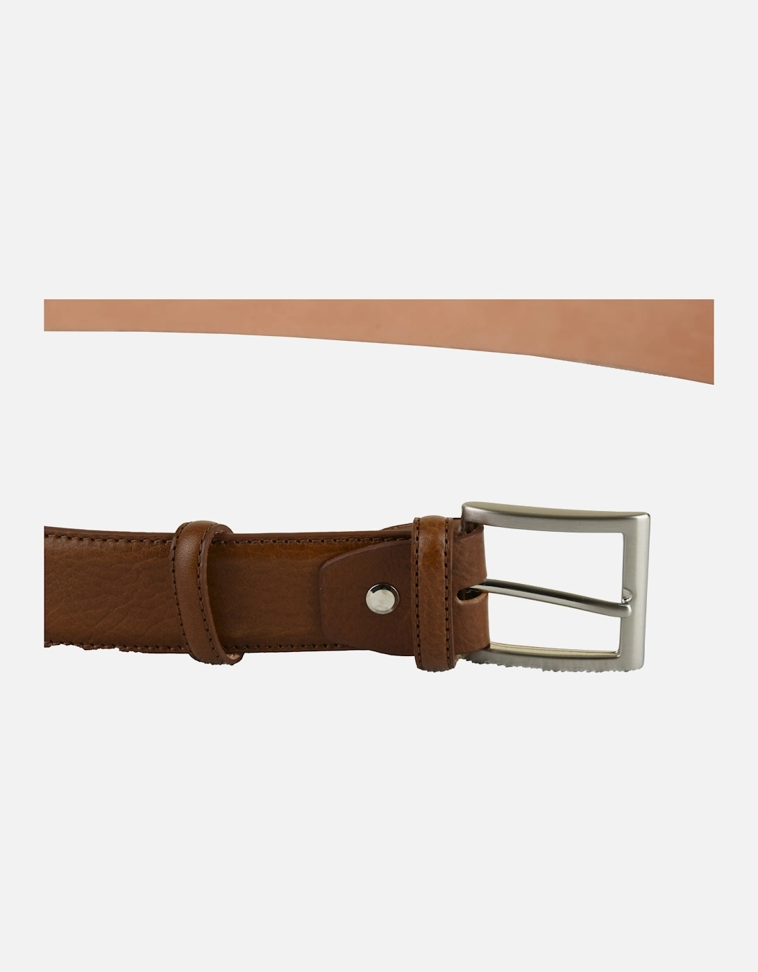 Mens Grained Leather Belt (Tan)