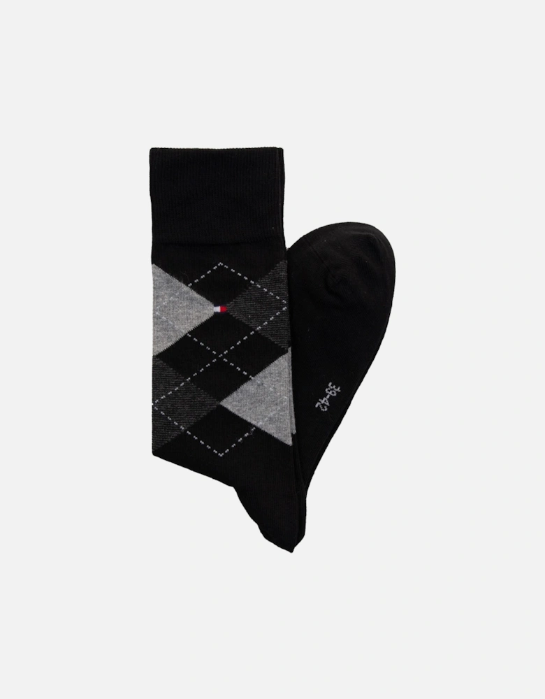 Tommy Hilfiger Mens Sock Check 2 Pack (Black)