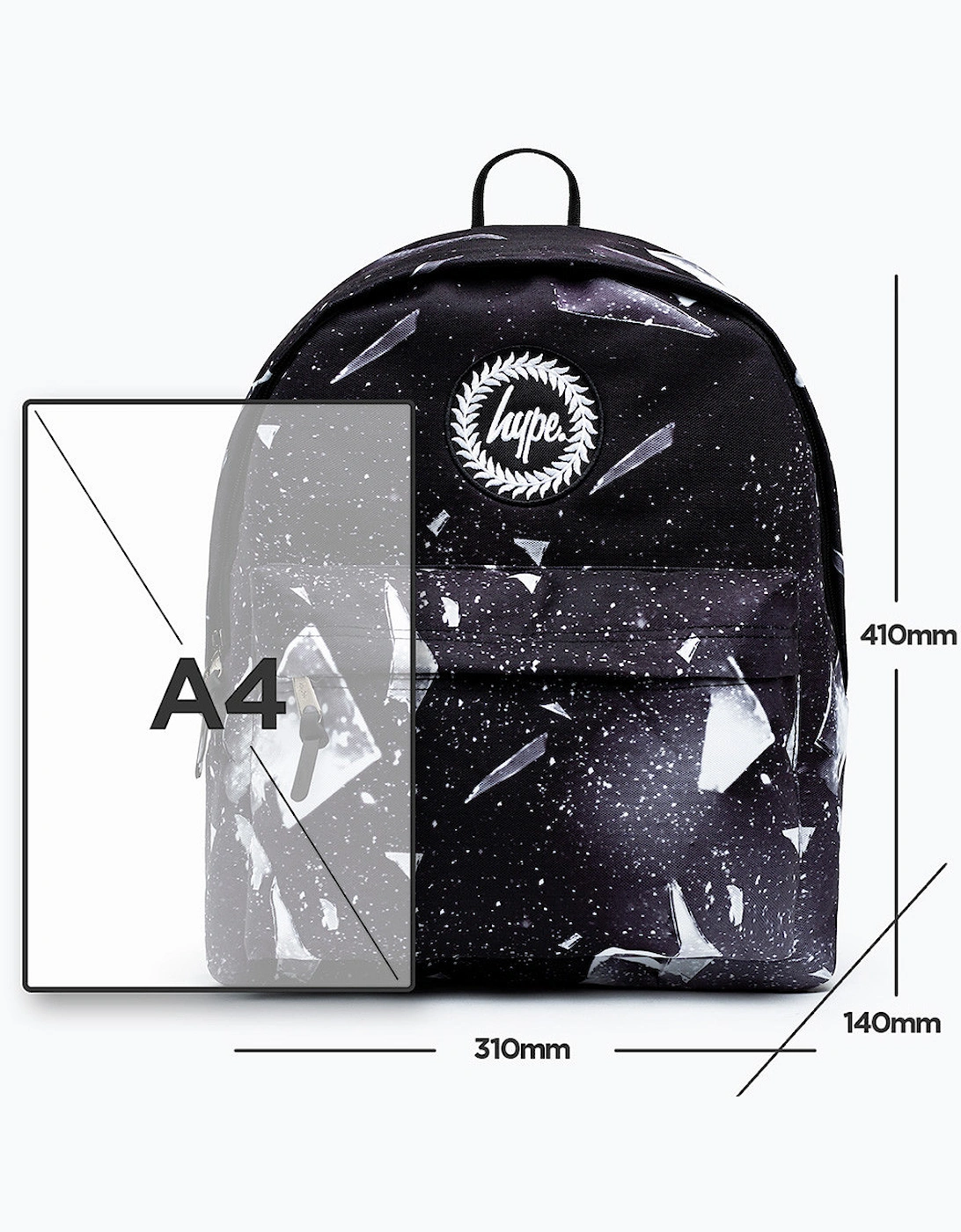 White Explosion Print Backpack (Black)