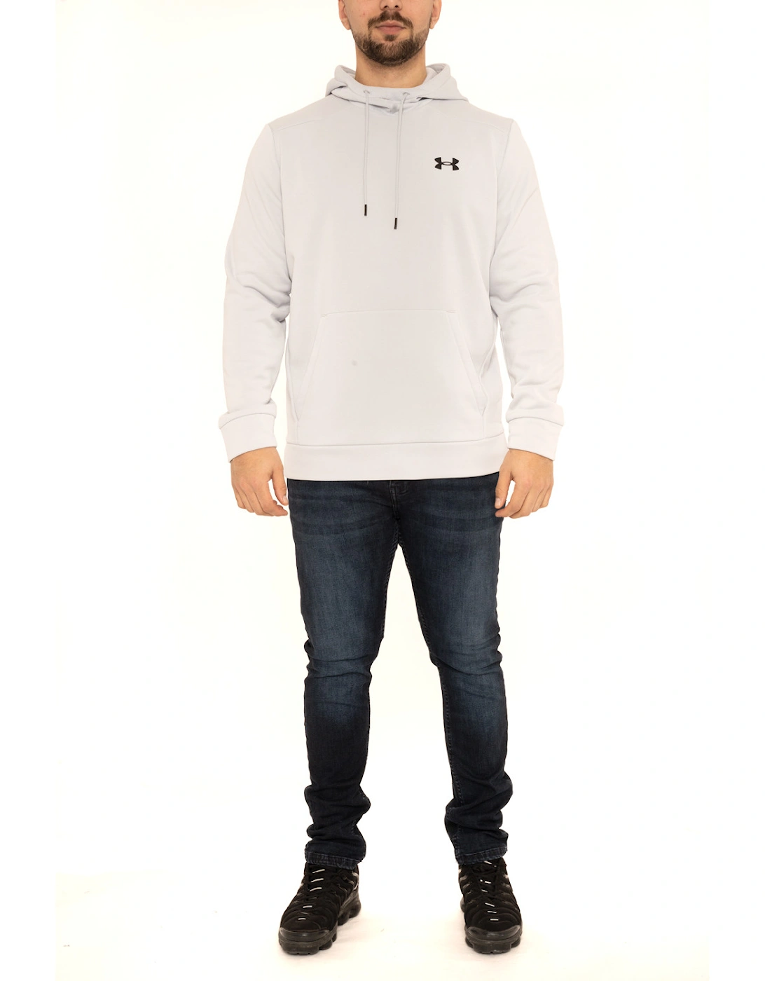 Mens Armour Fleece Hoodie (Light Grey)