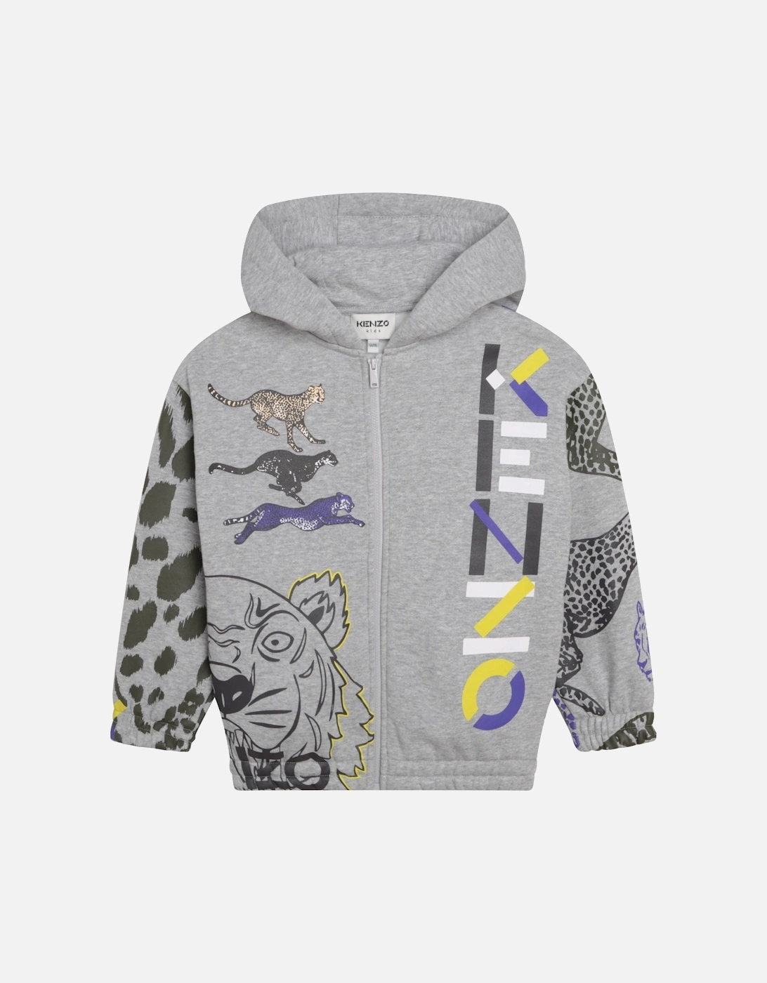 KIDS Juniors Animal Print Hoodie (Grey), 5 of 4