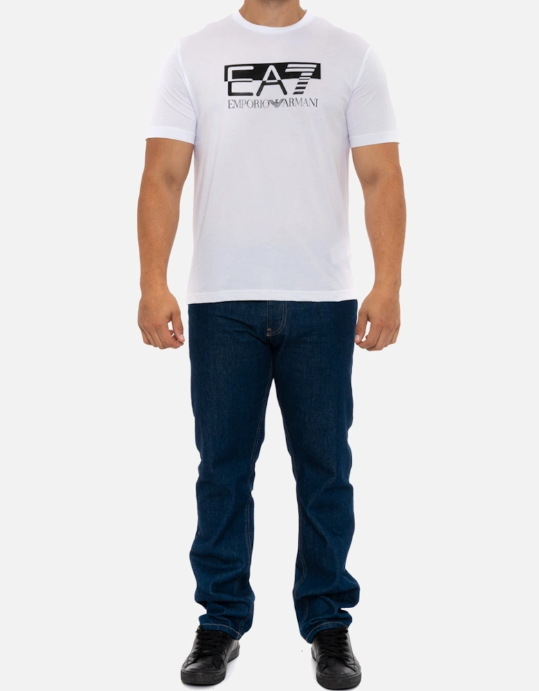 Mens Big Contrast Logo T-Shirt (White)