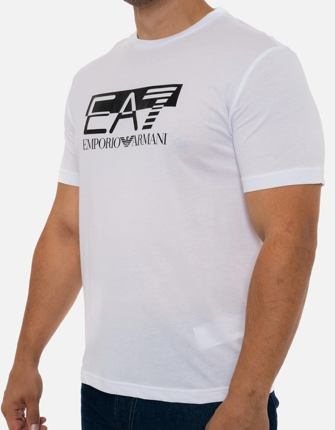 Mens Big Contrast Logo T-Shirt (White)